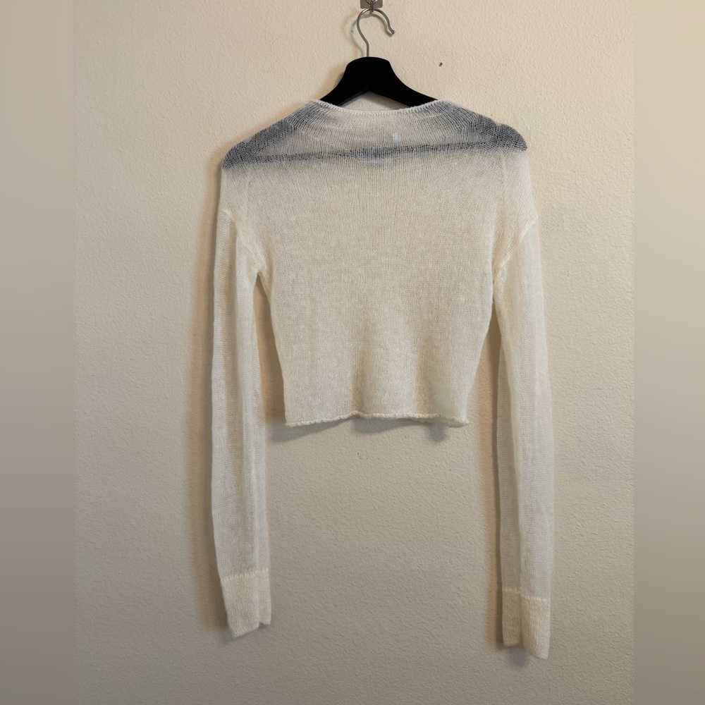 Weekday Sheer Long Sleeve Crop Sweater Soft Top